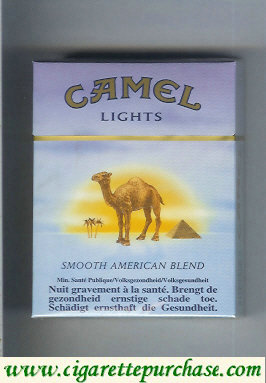 Camel with sun Smooth American Blend Lights cigarettes king size hard box